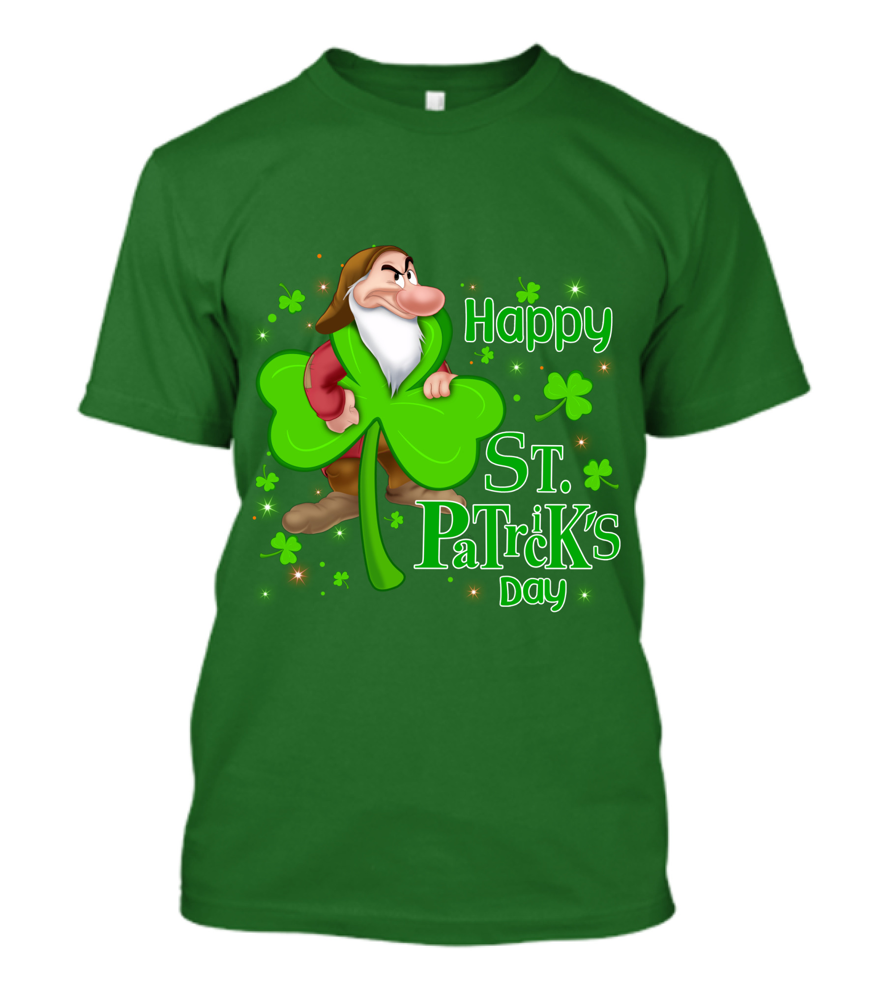 Happy St. Patrick's Day Grumpy Dwarf With Clover And Shamrocks T-Shirt