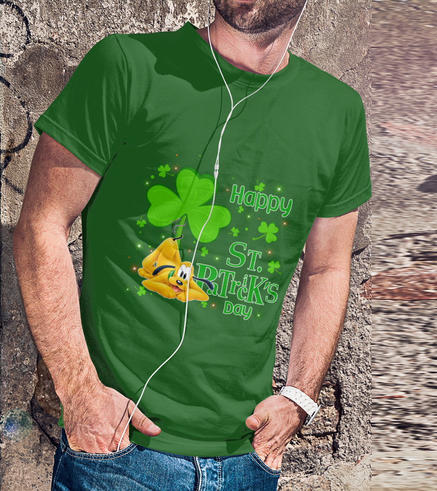 Happy St Patrick's Day Pluto Shamrock T-Shirt