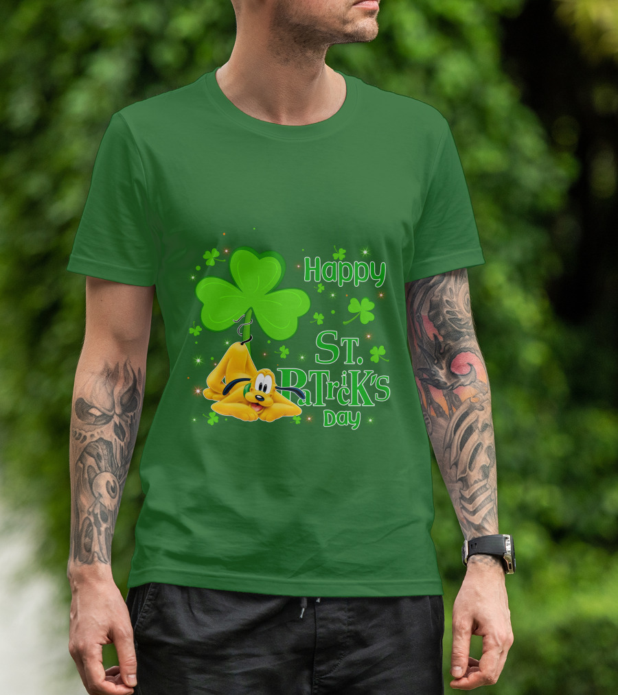 Happy St Patrick's Day Pluto Shamrock T-Shirt