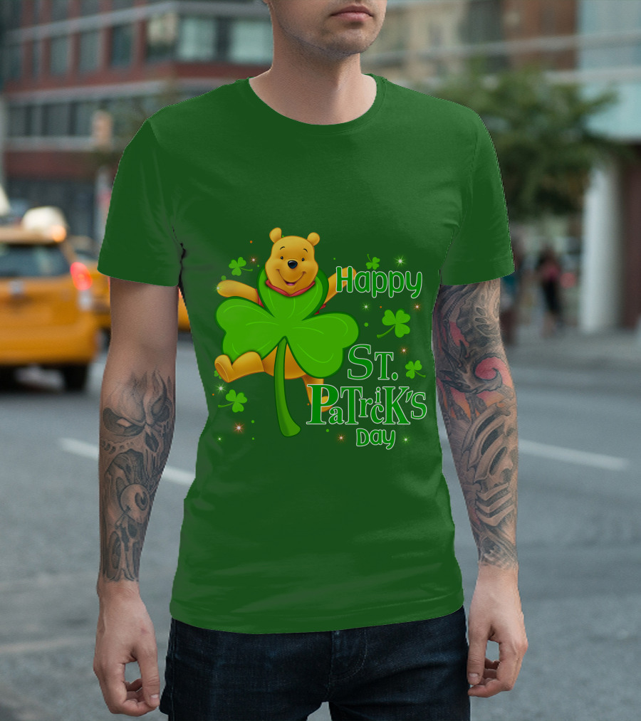 Happy St. Patrick's Day Pooh Shamrock T-Shirt