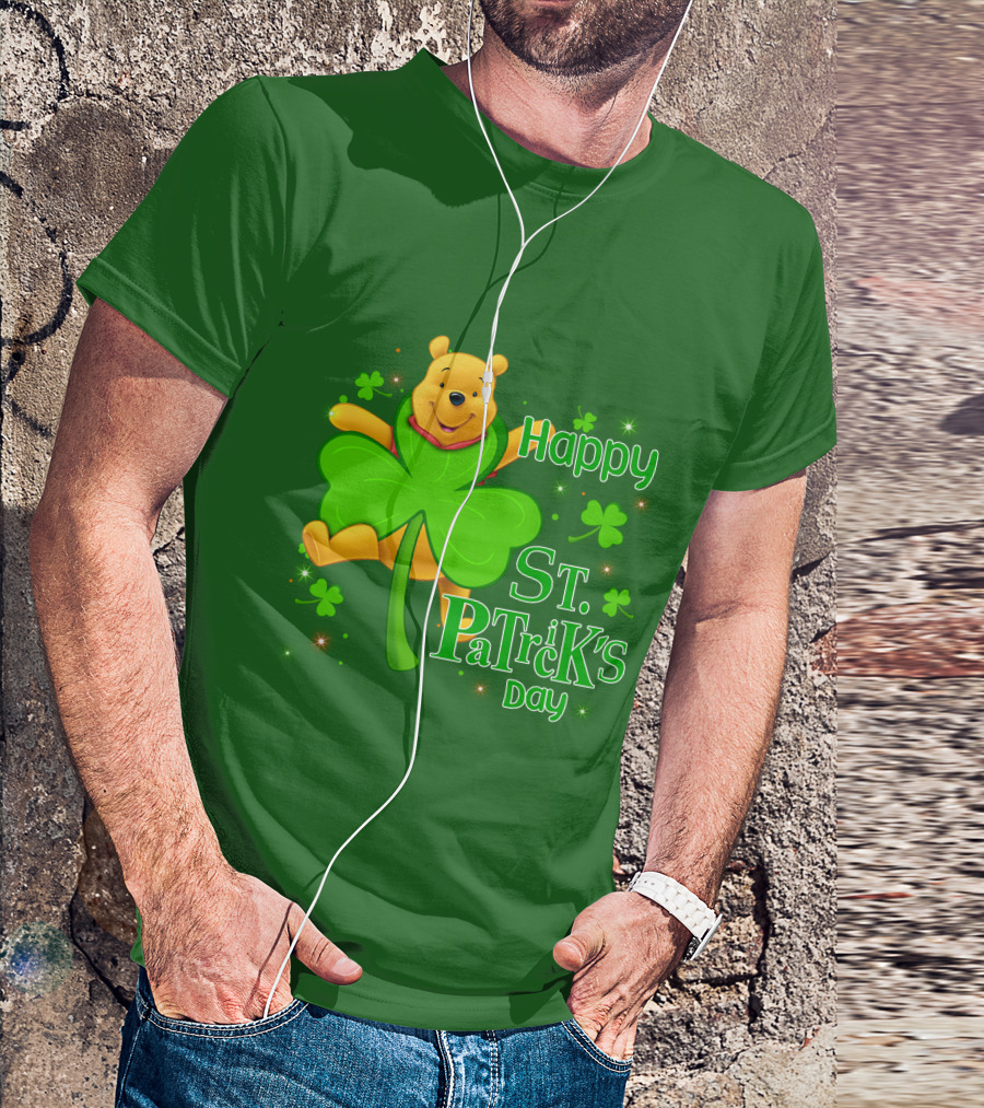 Happy St. Patrick's Day Pooh Shamrock T-Shirt