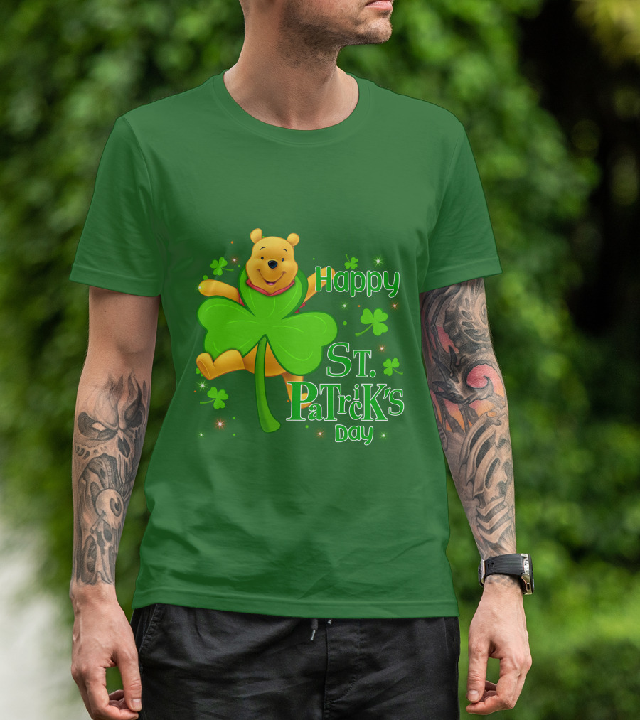 Happy St. Patrick's Day Pooh Shamrock T-Shirt