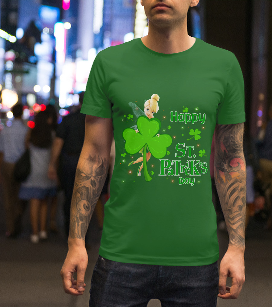 Happy St. Patrick's Day Tinkerbell Shamrock T-Shirt