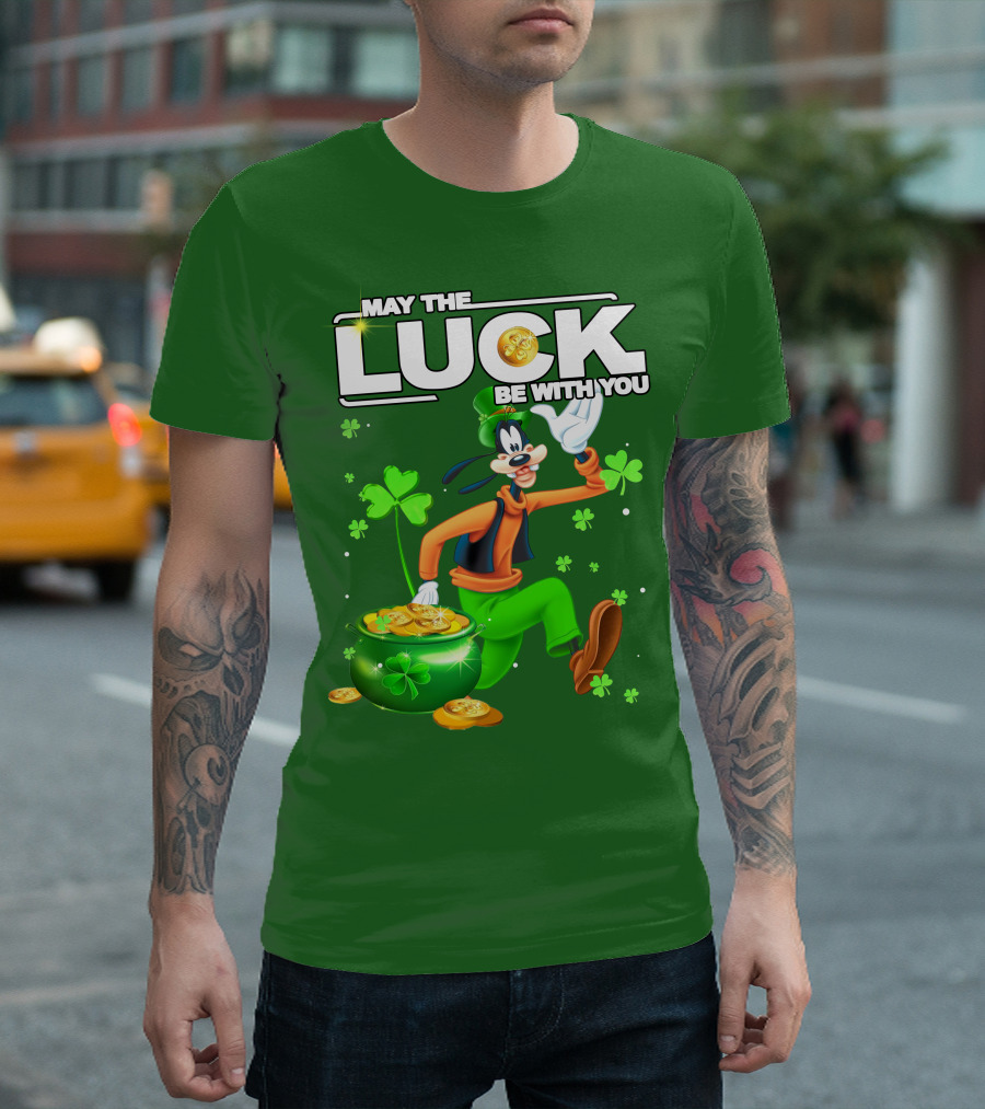May the Luck Be With You Goofy St Patrick's Day T-Shirt