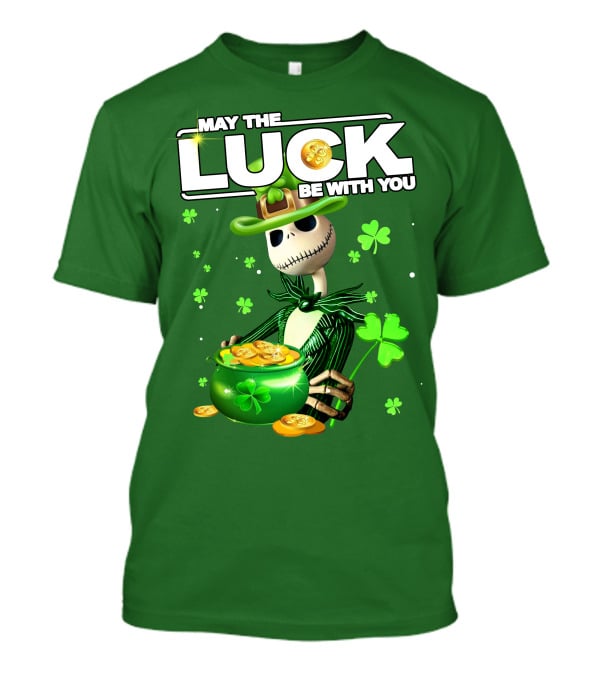 MAY THE LUCK BE WITH YOU St. Patrick's Day Jack Skellington Coin Pot T-Shirt