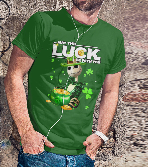 MAY THE LUCK BE WITH YOU St. Patrick's Day Jack Skellington Coin Pot T-Shirt