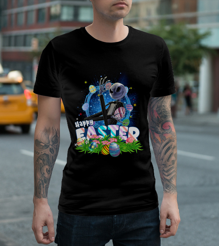 Jack Happy Easter with Eggs and Flowers T-Shirt