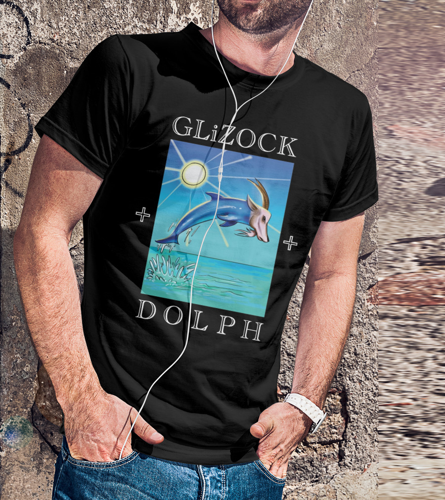 GLiZOCK DOLPH Goat Dolphin Jump Ocean T-Shirt