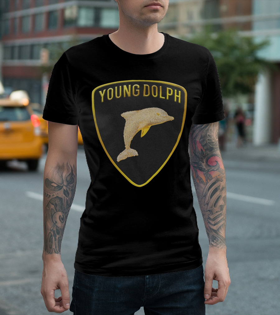 YOUNG DOLPH Rich Slave Emblem Badge T-Shirt
