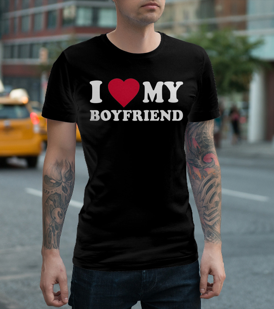 I Love My Boyfriend Heart T-Shirt