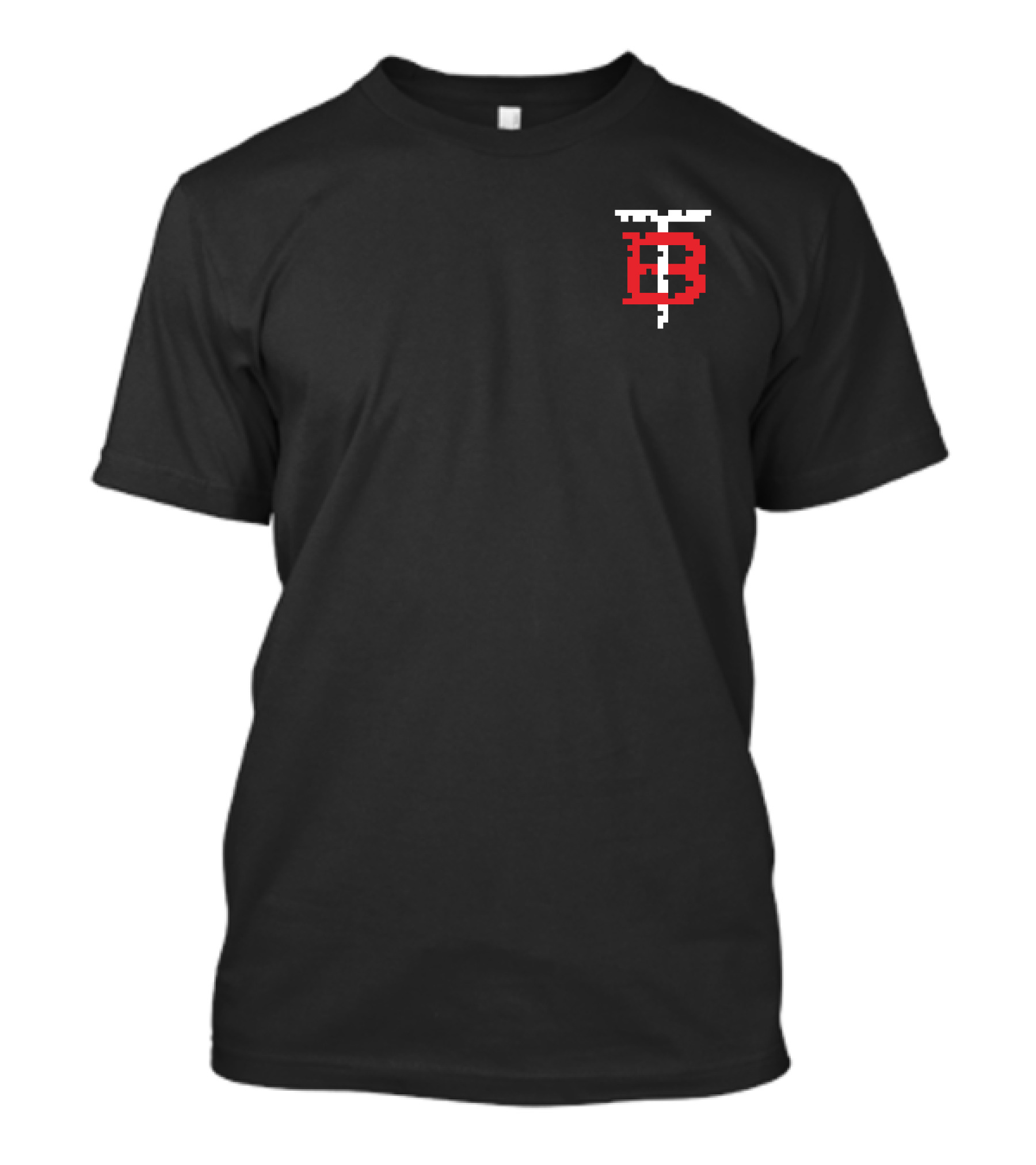 GGEZ BLACK Pixelated Red B With White T T-Shirt