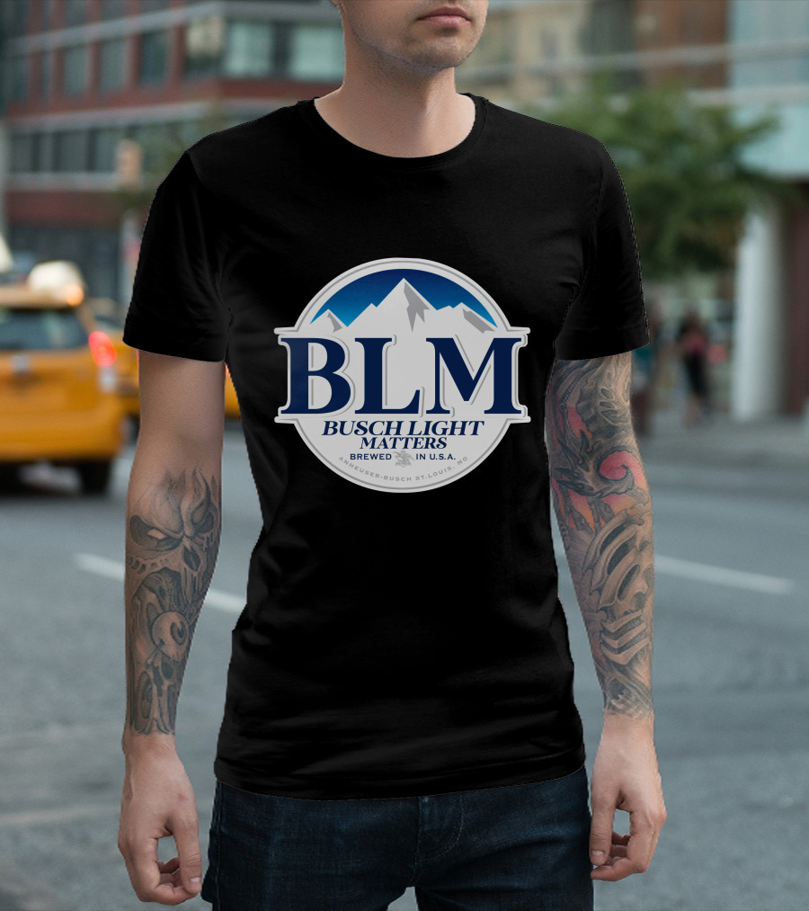 BLM Busch Light Matters Brewed in U.S.A. Anheuser-Busch St. Louis, MO T-Shirt