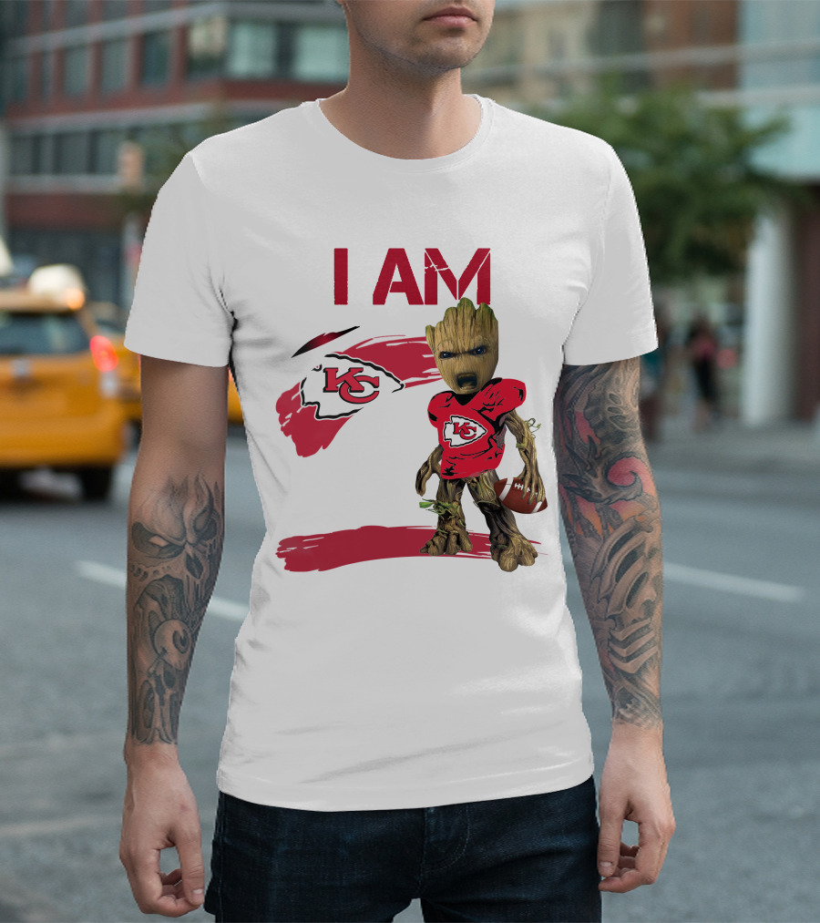 I AM KC Chiefs Groot Football T-Shirt