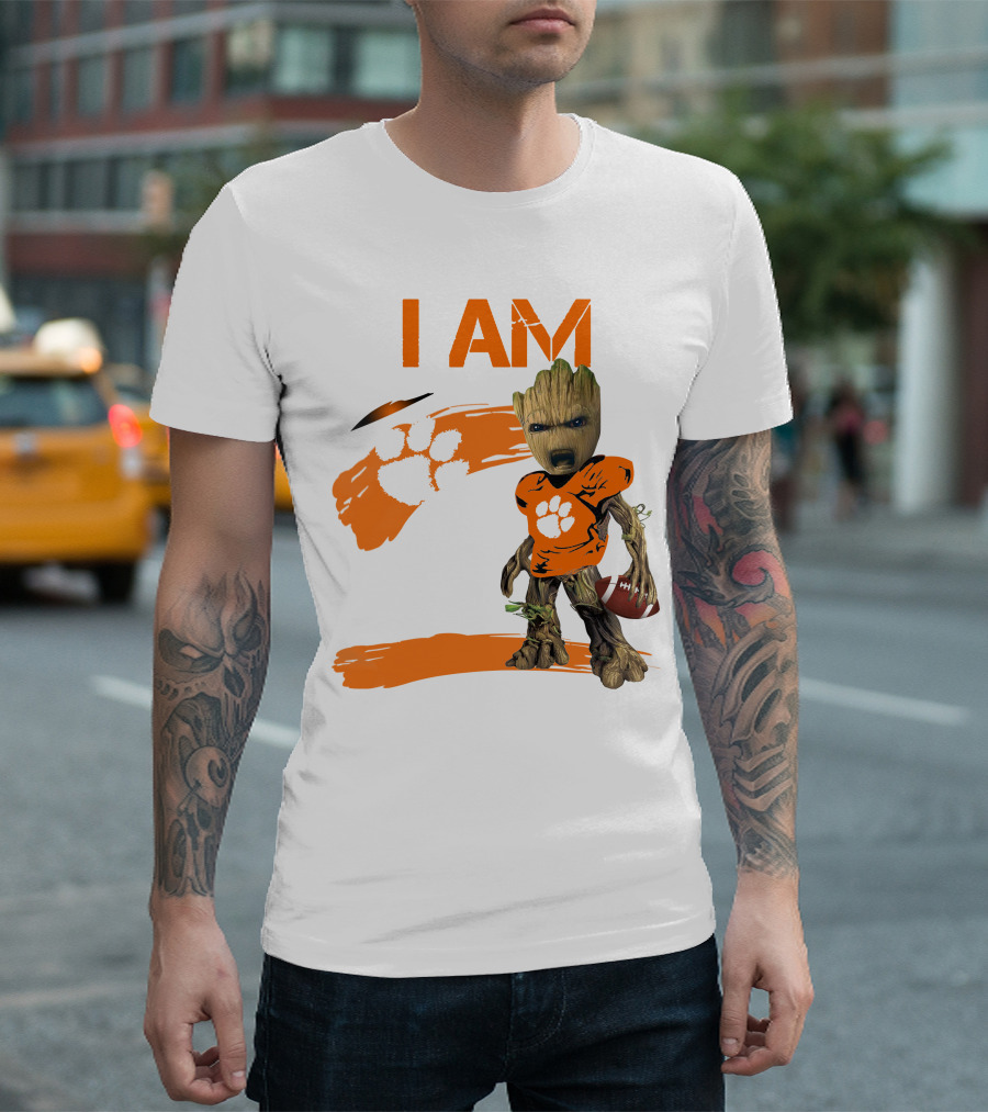 I AM Clemson Tigers Football Groot Fan T-Shirt