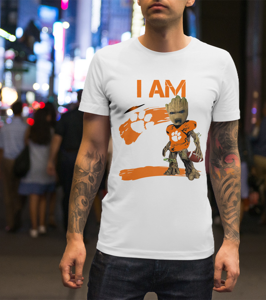 I AM Clemson Tigers Football Groot Fan T-Shirt