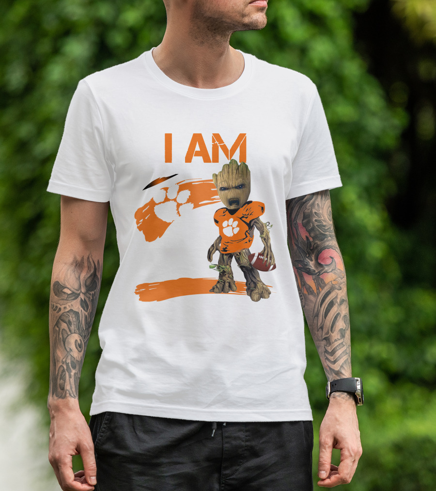 I AM Clemson Tigers Football Groot Fan T-Shirt