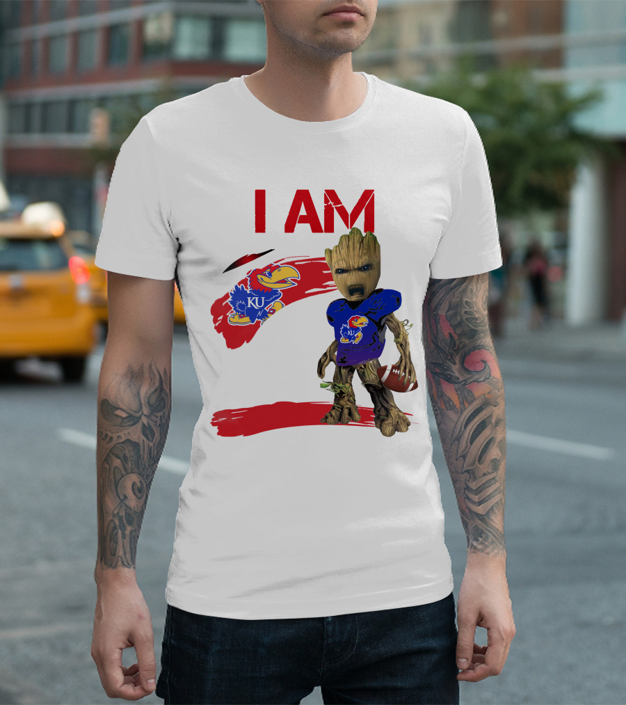 I AM KU Jayhawks Football Groot T-Shirt