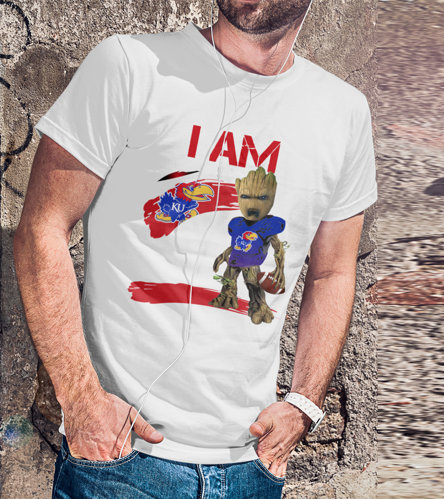 I AM KU Jayhawks Football Groot T-Shirt