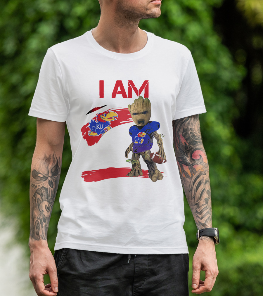 I AM KU Jayhawks Football Groot T-Shirt