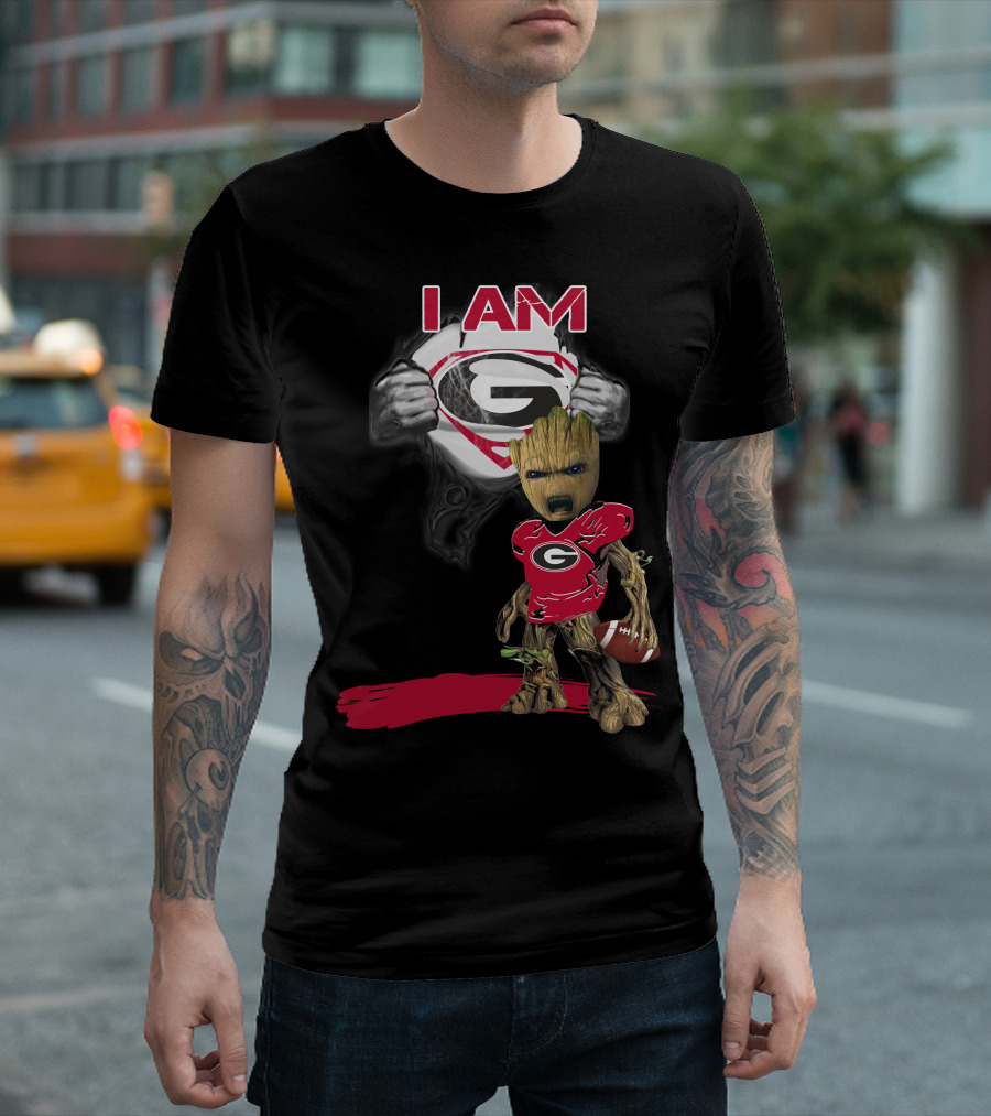 I Am Bulldogs Baby Groot Superman T-Shirt