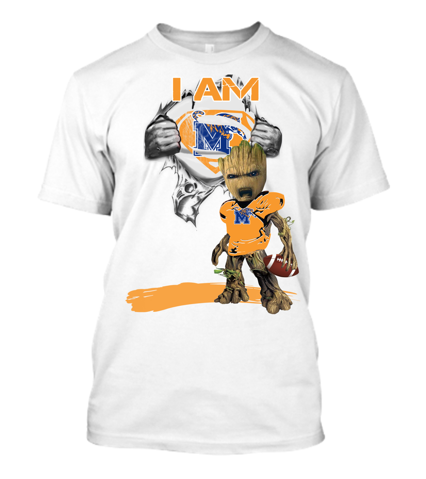 I AM Memphis Baby Groot Football Fan T-Shirt