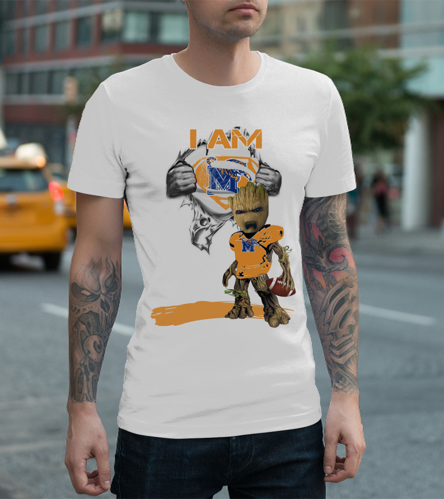 I AM Memphis Baby Groot Football Fan T-Shirt