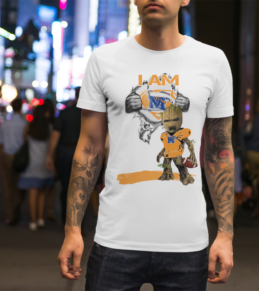 I AM Memphis Baby Groot Football Fan T-Shirt