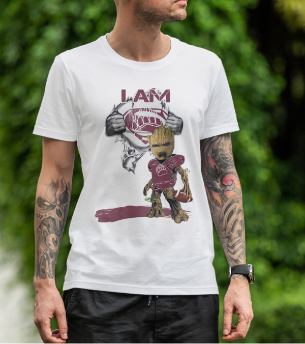 I Am Montana Baby Groot Superman Football T-Shirt
