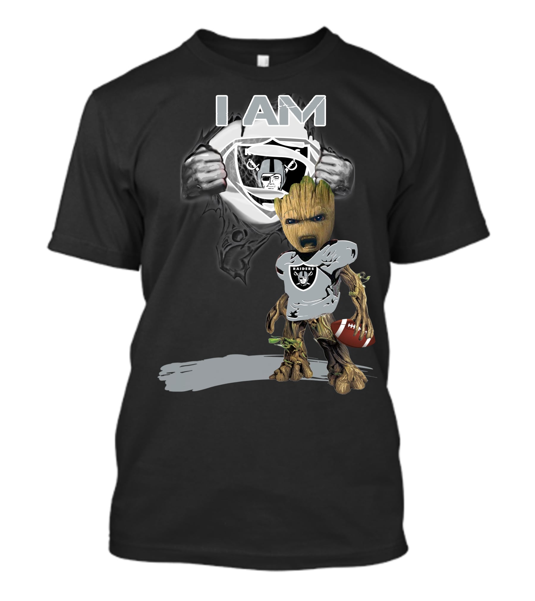 Raiders Baby Groot I Am Superman NFL Football T-Shirt