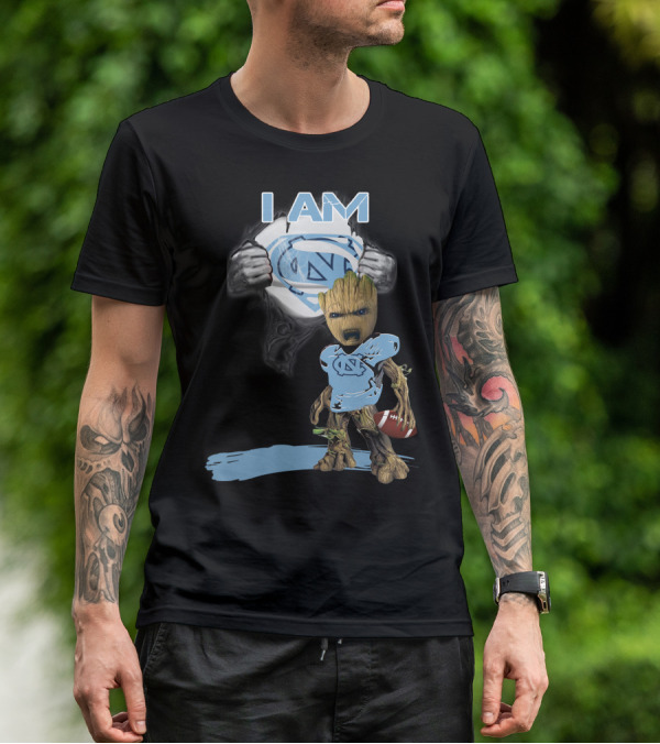 I AM Tarheel Baby Groot Superman T-Shirt