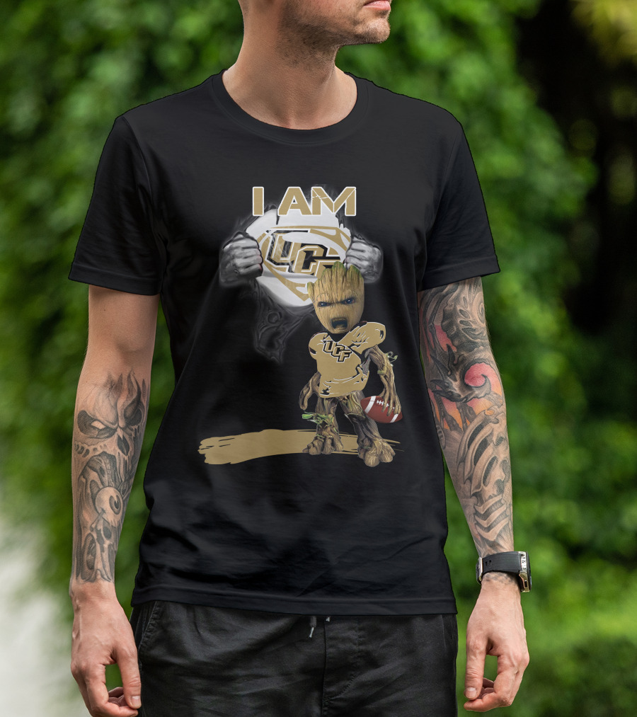 I AM UCF Baby Groot Football Superman T-Shirt
