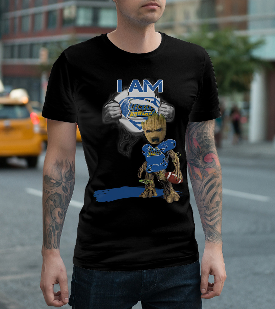 I Am UCLA Bruins Baby Groot Superman Football T-Shirt