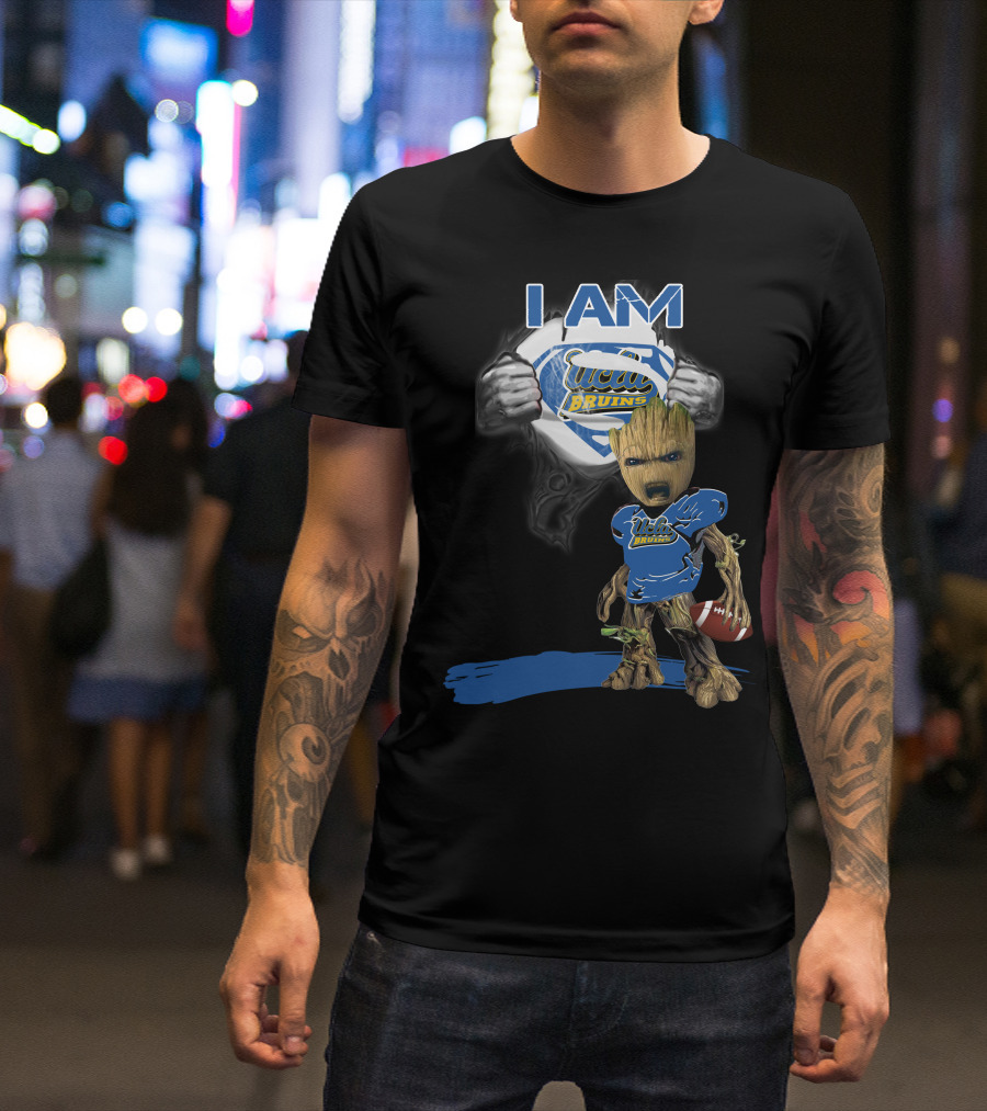 I Am UCLA Bruins Baby Groot Superman Football T-Shirt
