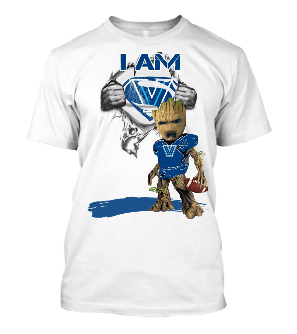 I AM Wildcats Baby Groot Villanova Superman Football T-Shirt