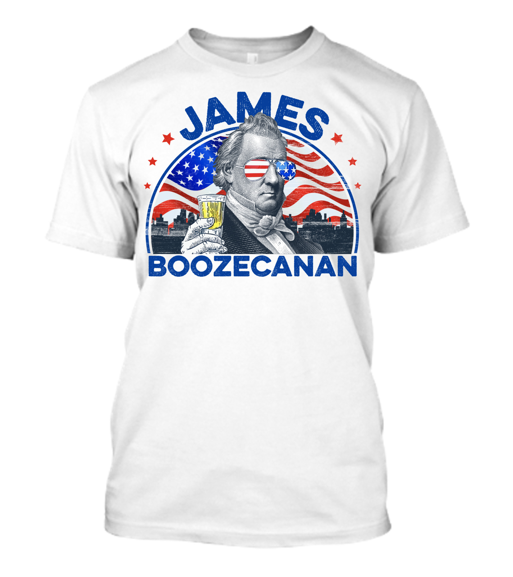 James Boozecanan Patriotic Drink 4th Of July American Flag T-Shirt
