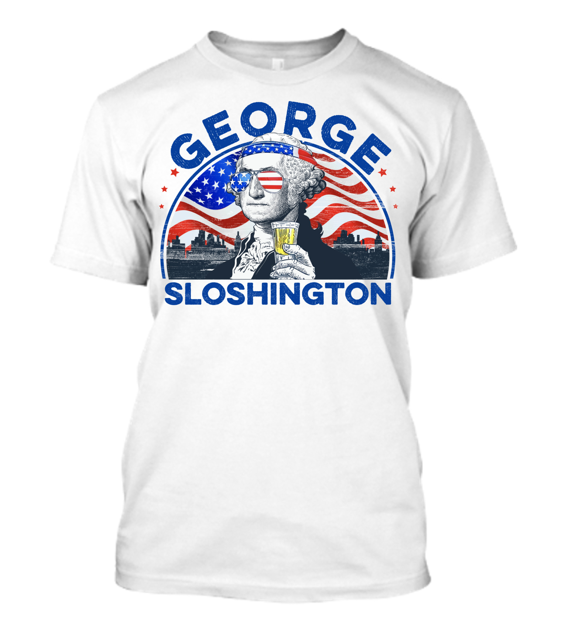 George Sloshington American Flag 4th Of July Independence Day Drinking T-Shirt