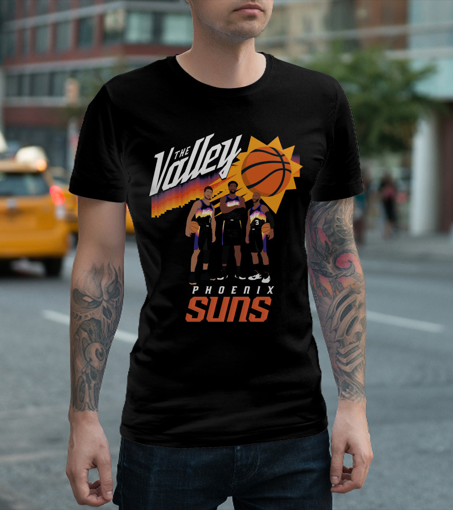 The Valley Phoenix Suns Basketball Trio with Sunburst T-Shirt