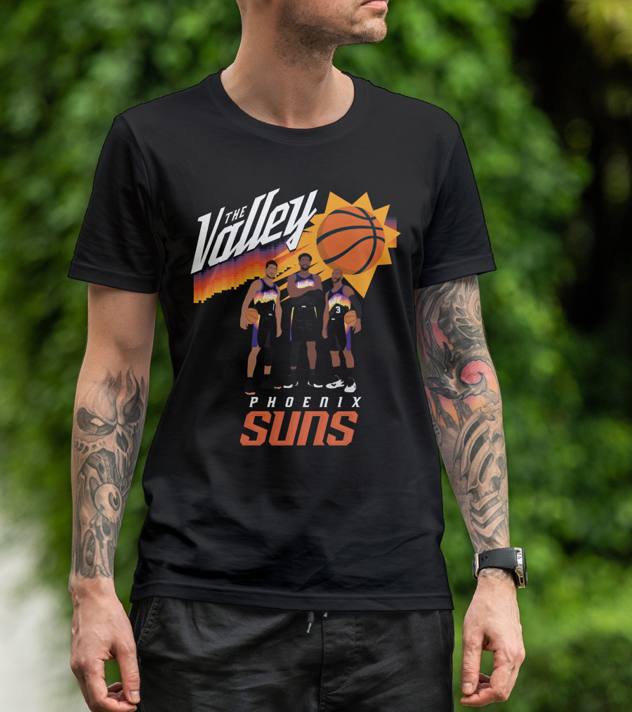 The Valley Phoenix Suns Basketball Trio With Sunburst T-Shirt