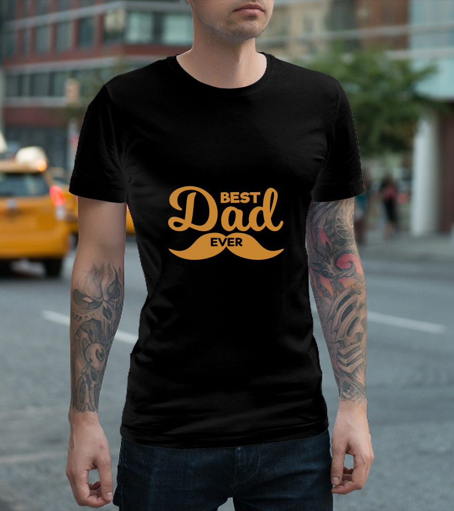 Best Dad Ever Moustache T-Shirt
