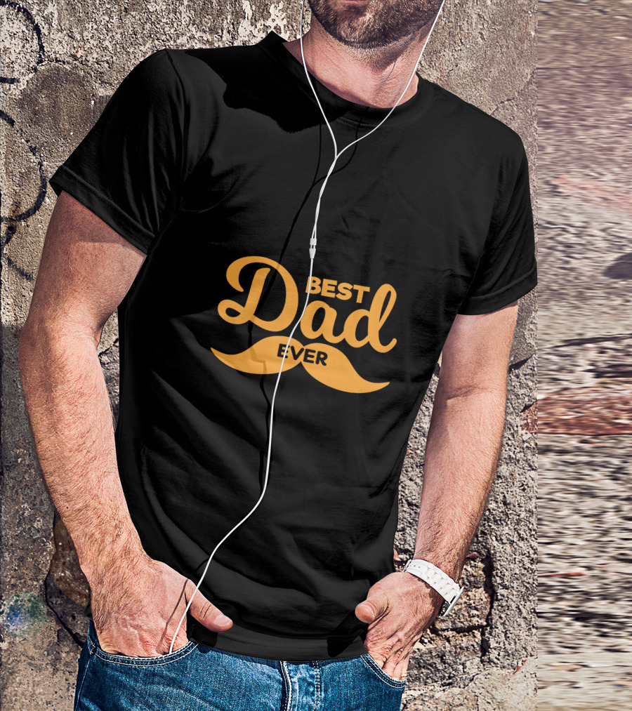 Best Dad Ever Moustache T-Shirt