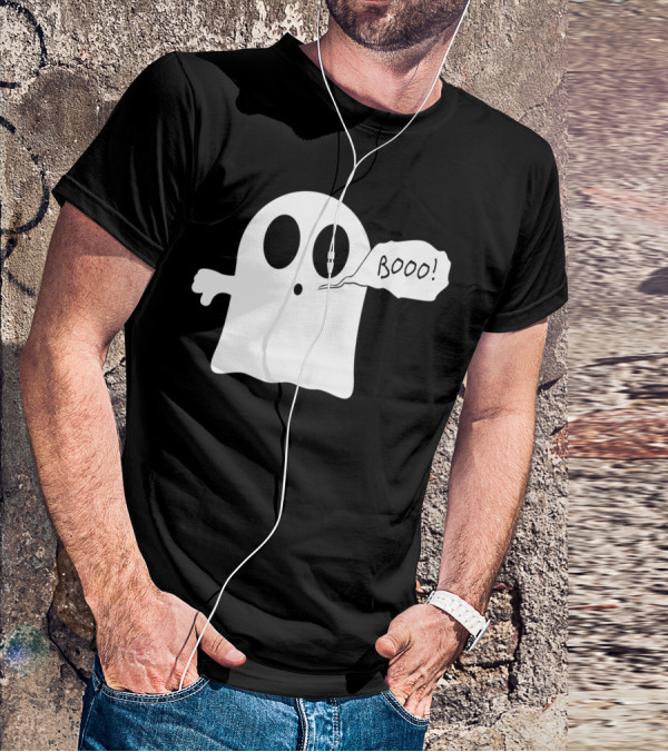 Booo Ghost With Surprised Expression And Speech Bubble T-Shirt