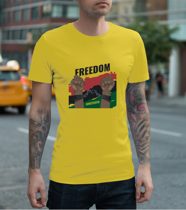FREEDOM JUNETEENTH Fists Breaking Chains T-Shirt