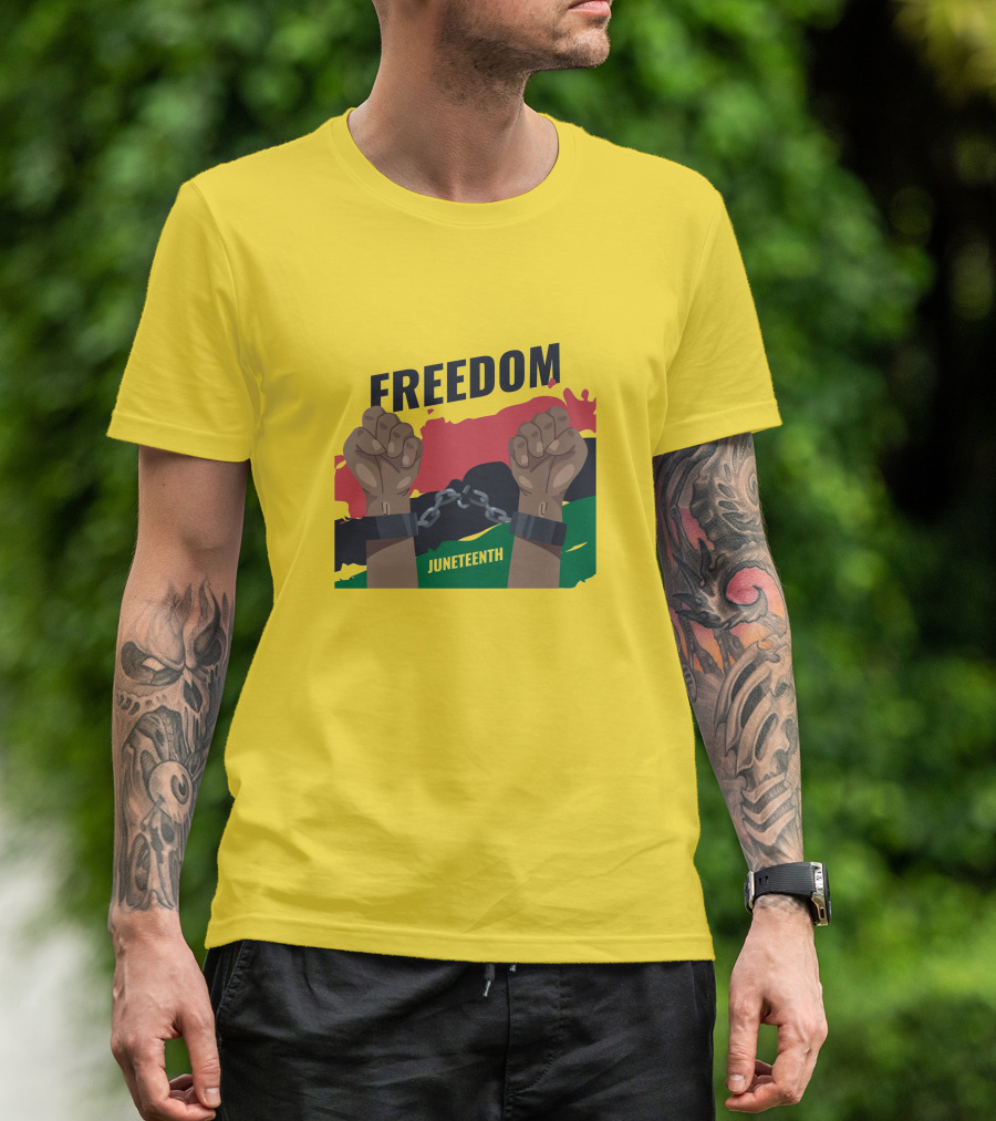 FREEDOM JUNETEENTH Fists Breaking Chains T-Shirt
