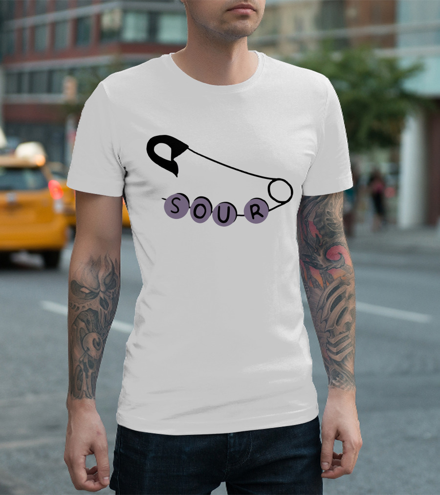 SOUR Safety Pin Pastel Beads T-Shirt