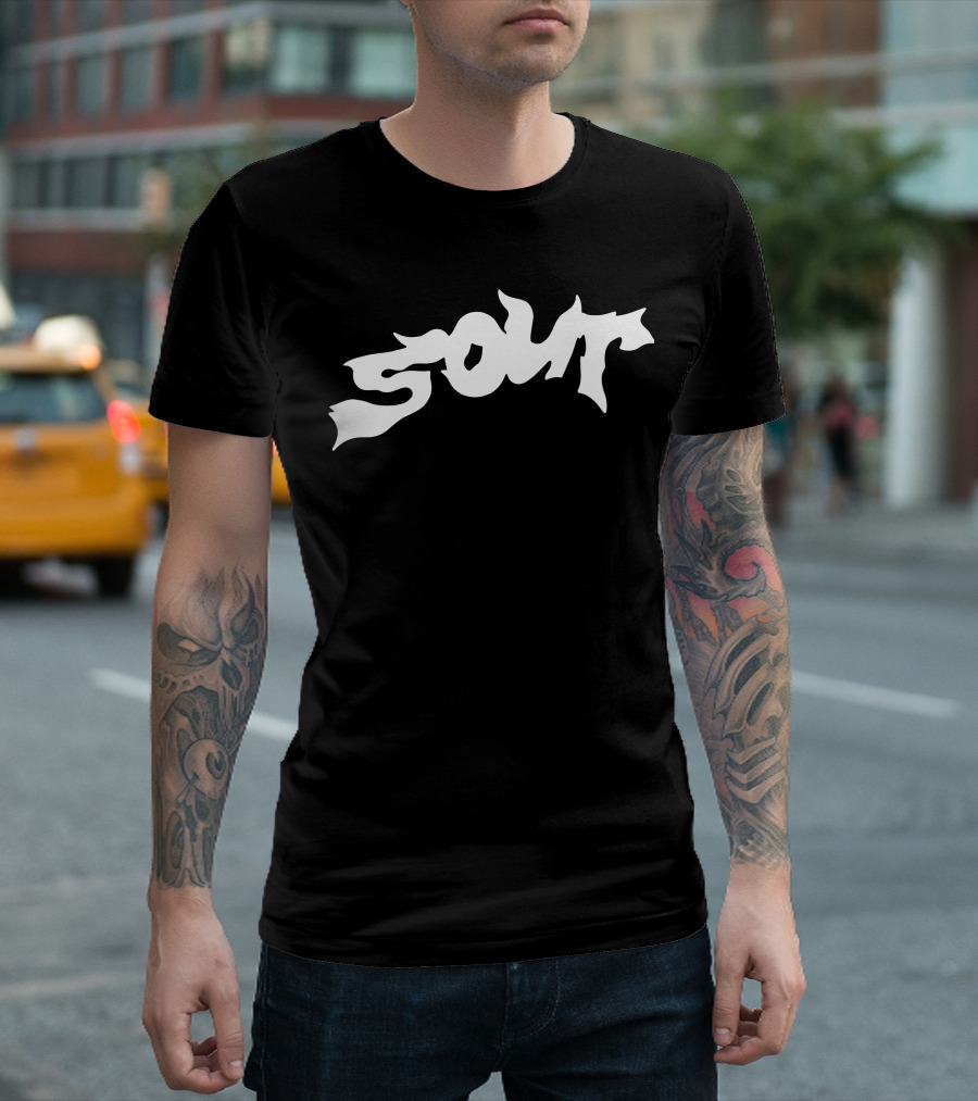 SOUR WHITE Dripping Text T-Shirt