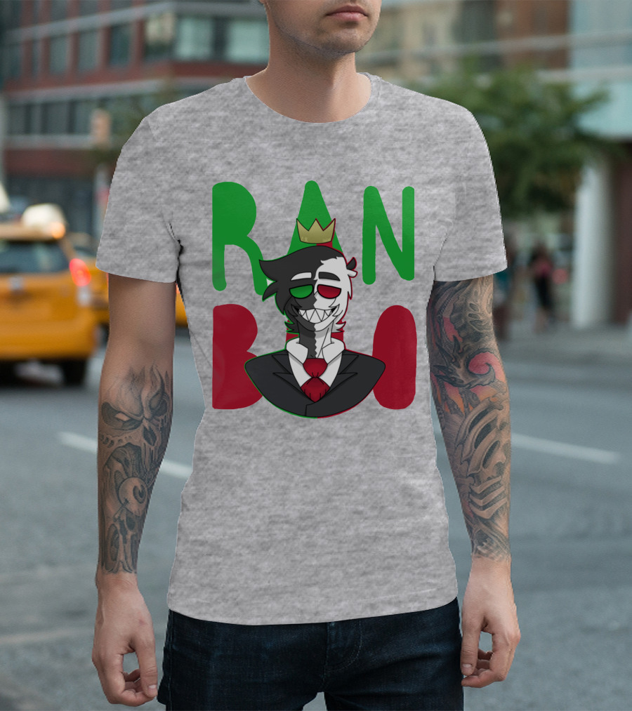 Ranboo Crowned Character In Red Green Black Color Scheme T-Shirt