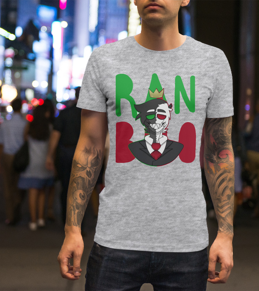 Ranboo Crowned Character In Red Green Black Color Scheme T-Shirt