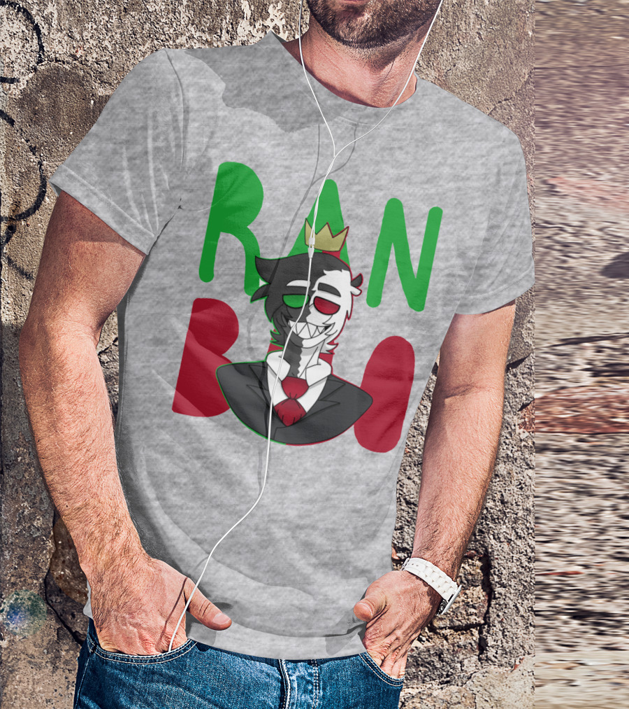 Ranboo Crowned Character In Red Green Black Color Scheme T-Shirt