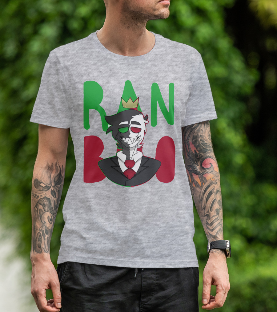 Ranboo Crowned Character In Red Green Black Color Scheme T-Shirt