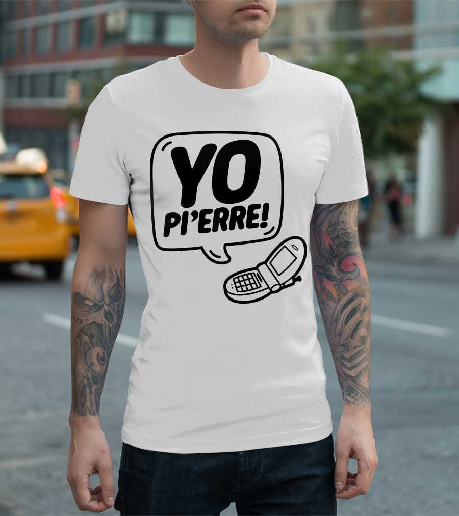 YO Pi'erre Flip Phone Retro Vibe T-Shirt